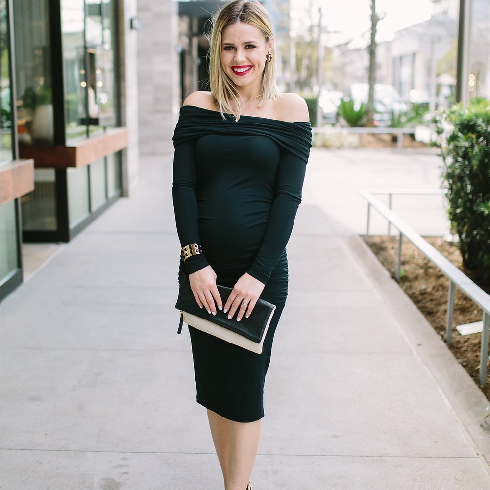 Off the shoulder maternity dress